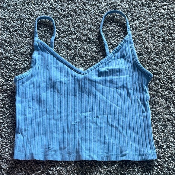 Divided H&M Tops - H&M Light Blue Ribbed Crop Top Tank Top